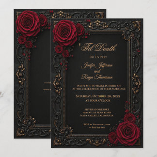Convite de casamento gótico vintage elegante