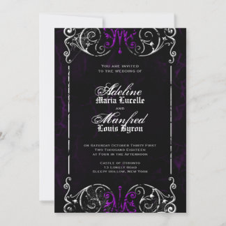 Convite de casamento Gótico Vitoriano Spooky