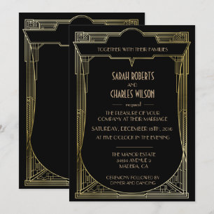 Convite de Casamento Great Gatsby Art Déco