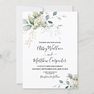 Convite de casamento Greenery