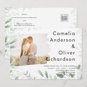 Convite de casamento GREENERY de sobreposição de f