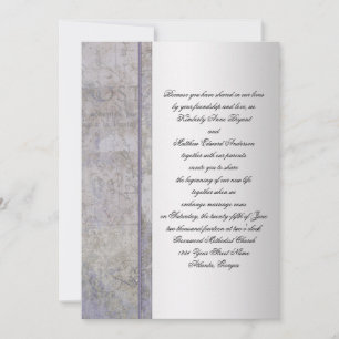 Convite de Casamento Grunge Lavanda e Prata