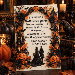 Convite de Casamento Halloween Gótico