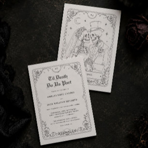 Convite de Casamento Halloween Gótico Até que a Mo