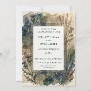 Convite de Casamento Highland Thistle Escocês
