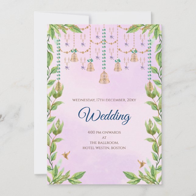 Convite de casamento hindu digital convite de casa (Frente)