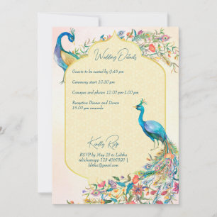 convite de casamento hindu indiano com detalhes de