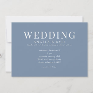 Convite de Casamento Horizontal Moderno Periwinkle