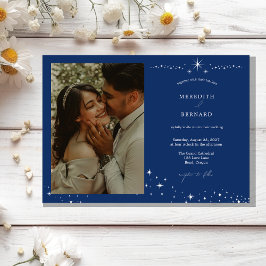 Convite de Casamento Horizontal Simples Celestial