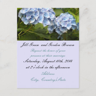 Convite de Casamento Hortênsia Azul Elegante