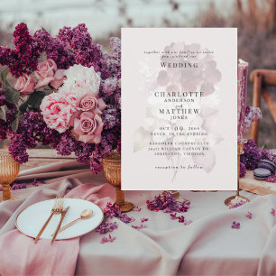 Convite de Casamento Hortênsias Borgonha de Invern