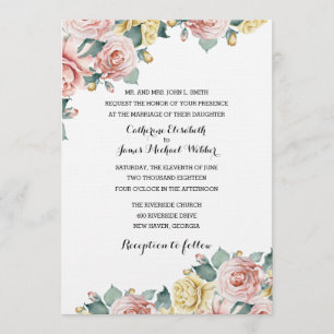 Convite de casamento hospedado pelos pais da noiva