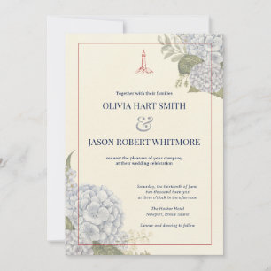 Convite de Casamento Hydrangea Coastal