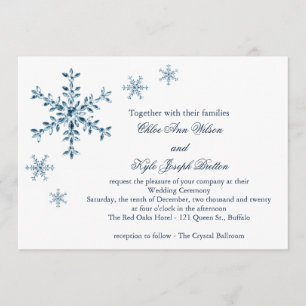 Convite De Casamento Icy Winter Snowflake