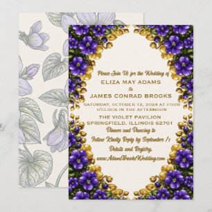Convite de Casamento Illinois Blue Violet - 5x7 Ve