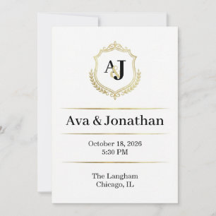 Convite de Casamento Imperial Luxo - Elegância Mon