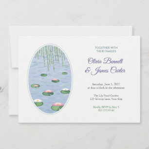 Convite de Casamento Impressionista Lago de Nenúfa