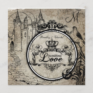 Convite de casamento incondicional do amor do