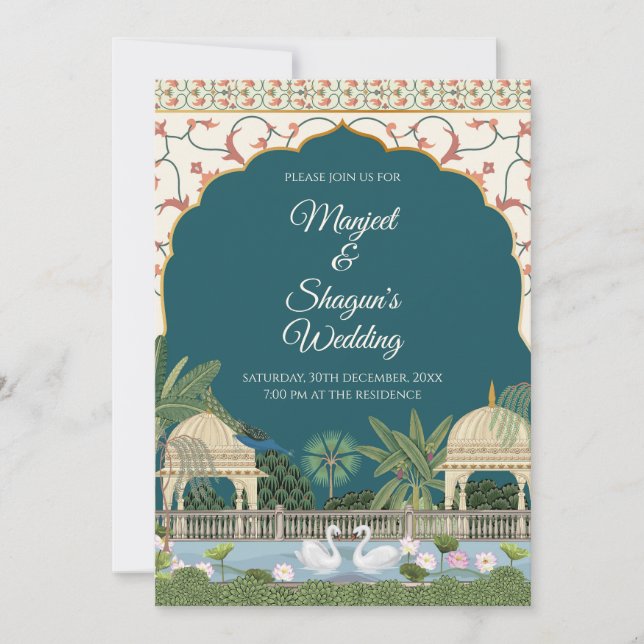 Convite de casamento indiano Casamento indiano dig (Frente)