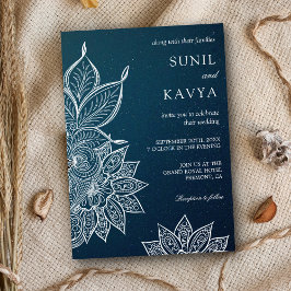 Convite de Casamento Indiano com Henna da Galáxia