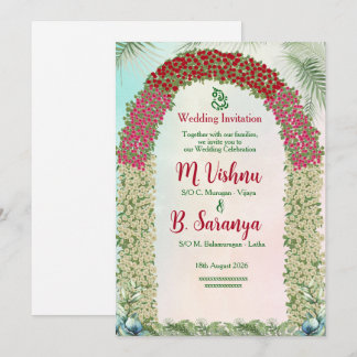 Convite de Casamento Indiano e Arco Floral Elegant