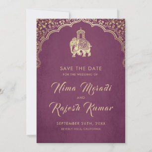 Convite de casamento indiano Ganesh dourado Save T