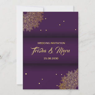 Convite de Casamento Indiano Mandala Étnico