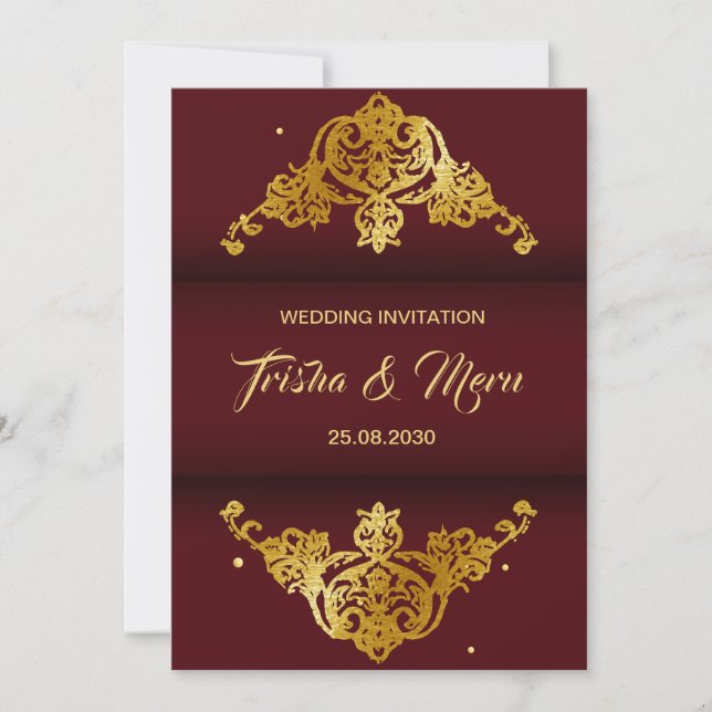 Convite de Casamento Indiano Mandala Étnico (Frente)