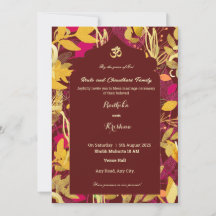 Convite de Casamento Indiano Moderno Vibrante
