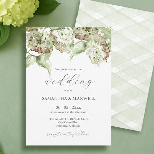 Convite de Casamento Informal com Hortênsia Verde