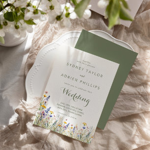 Convite de Casamento Informal de Flor Simples