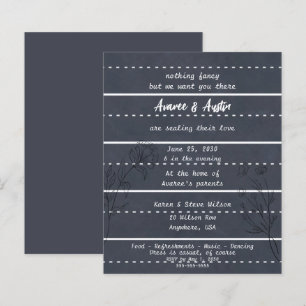 Convite de Casamento Informal de Quadro de Giz Esc