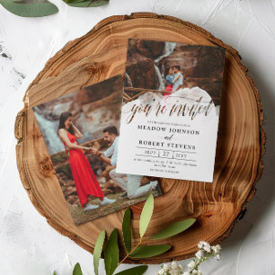 Convite de Casamento Informal Foto Sobreposição Pr