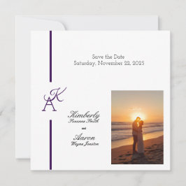 Convite de casamento inicial da linha minimalista