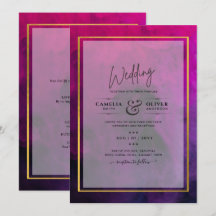 CONVITE de Casamento INK Magenta Intenso Roxo Plum
