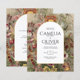 Convite de casamento Inverso da Borgonha Botânica 