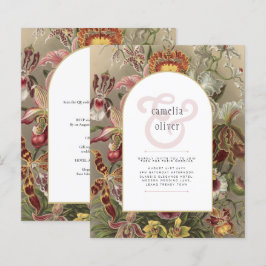 Convite de casamento Inverso da Borgonha Botânica 