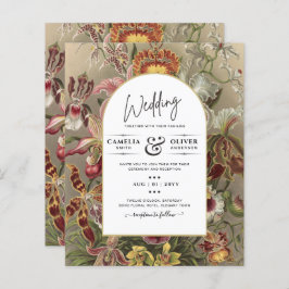 Convite de casamento Inverso da Borgonha Botânica