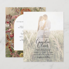 Convite de casamento Inverso da Borgonha Botânica 