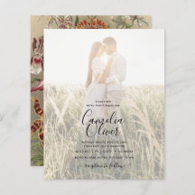 Convite de casamento Inverso da Borgonha Botânica 