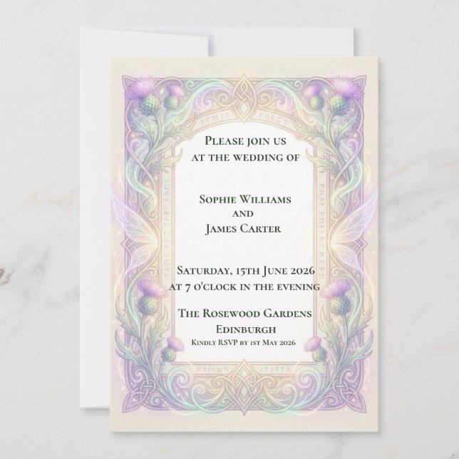 Convite de Casamento Írisdo Cardo (Frente)