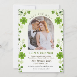Convite de casamento Irish Shamrock Swirls para sa