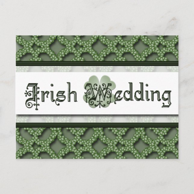 Convite de Casamento Irlandês Carta Postal (Frente)