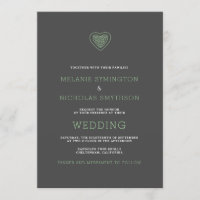 Convite de casamento Irlandês Modern Celtic Heart,