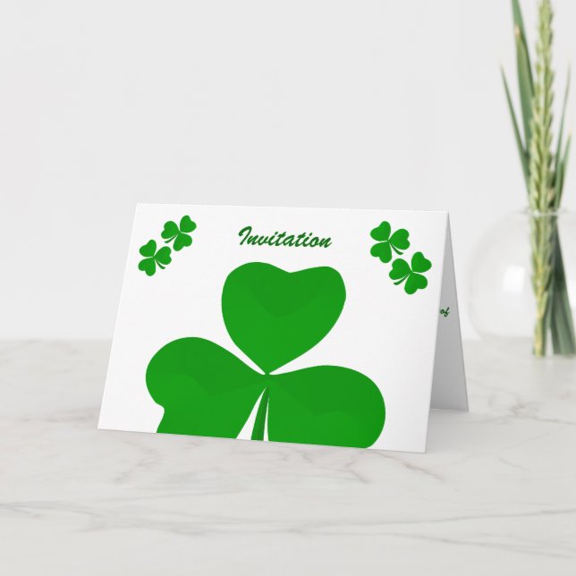 Convite de casamento irlandês Shamrock (Frente)
