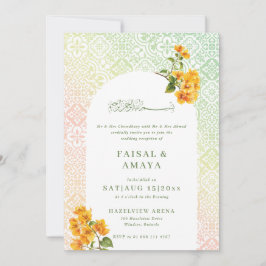 Convite de casamento islâmico com padrão de azulej