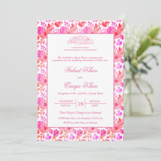Convite de Casamento Islâmico Muçulmano Nikkah Ros