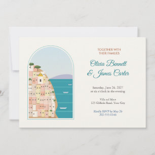 Convite de Casamento Italiano da Aldeia de Falésia
