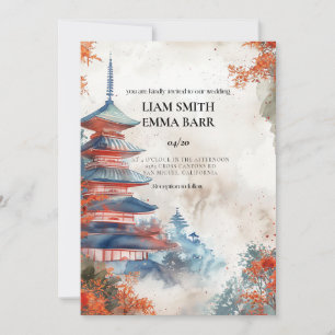Convite de Casamento Japonês Oriental Asiático