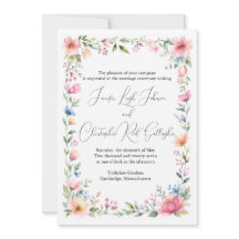 Convite de Casamento Jardim Aquarela